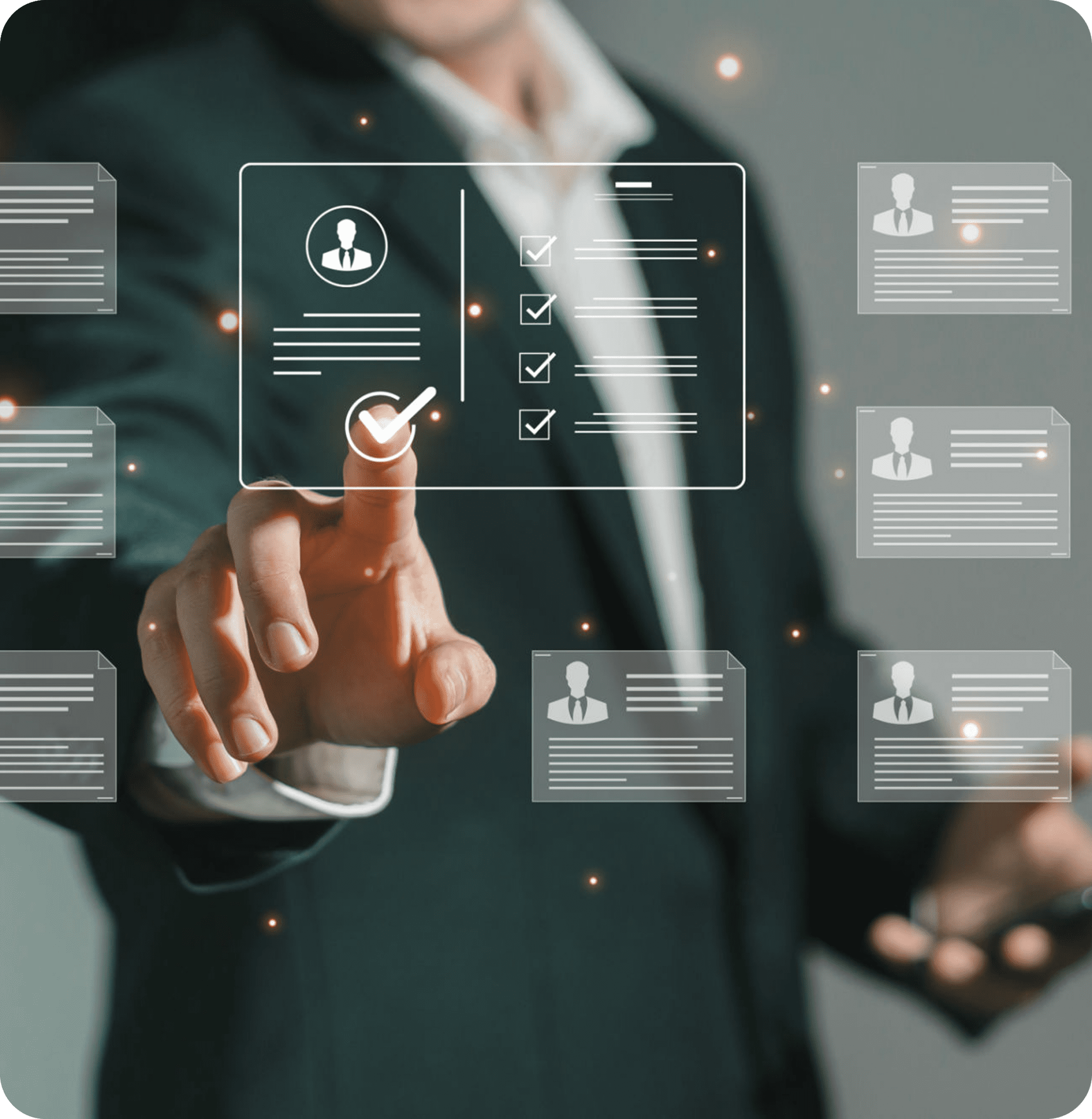 Businessman using digital interface